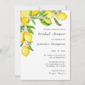 Waterverf Lemon Bridal Shower Invitation Kaart (Voorkant)