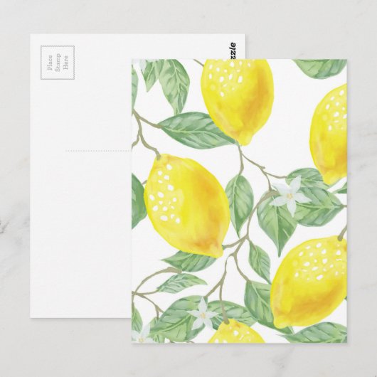 Waterverf Lemon Briefkaart (Voorkant / Achterkant)