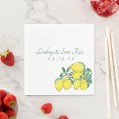 Waterverf Lemon Bunch Citrus Yellow Wedding Servet (Insitu)