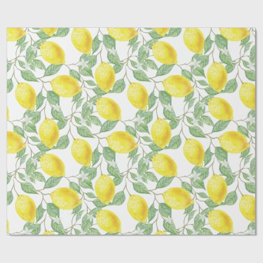 Waterverf Lemon Cadeaupapier (Vlak)