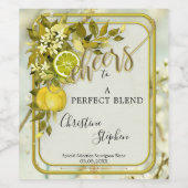 Waterverf Lemon Cheers Orchard bruiloft Wijn Etiket (Enkel label)