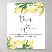 Waterverf Lemon Citrus Diaper Raffle Poster (Voorkant)
