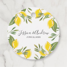 Waterverf Lemon Citrus Floral Rustic Yellow Bedankjes Labels