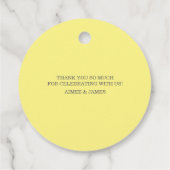 Waterverf Lemon Citrus Floral Rustic Yellow Bedankjes Labels (Achterkant)
