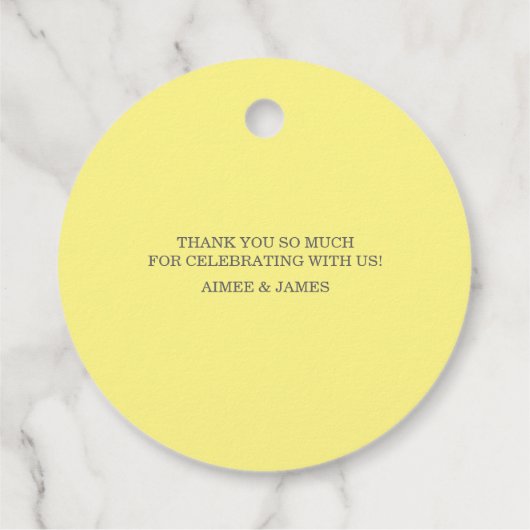 Waterverf Lemon Citrus Floral Rustic Yellow Bedankjes Labels (Achterkant)