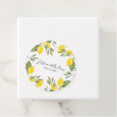 Waterverf Lemon Citrus Floral Rustic Yellow Bedankjes Labels (In situ)