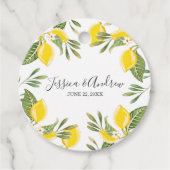 Waterverf Lemon Citrus Floral Rustic Yellow Bedankjes Labels (Voorkant)