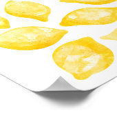 Waterverf Lemon Citrus Fruit Pattern Poster (Hoek)