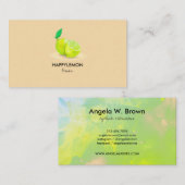 Waterverf Lemon citrus Green Limoen Visitekaartje (Voorkant / Achterkant)