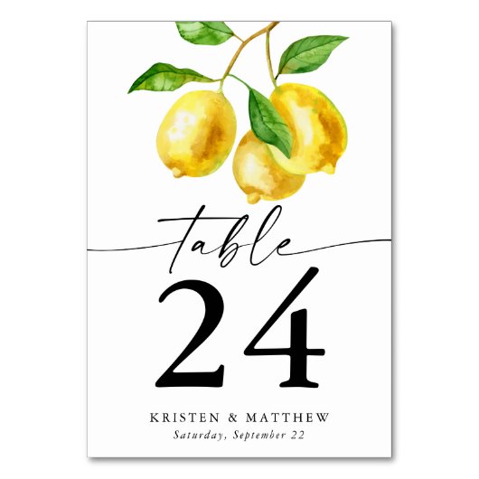 Waterverf Lemon Citrus Kaart (Achterkant)