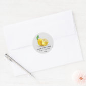 Waterverf Lemon citrus limoen Grey Ronde Sticker (Envelop)