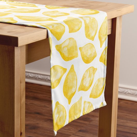 Waterverf Lemon Citrus Pattern Korte Tafelloper