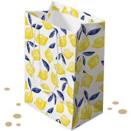 Waterverf Lemon Citrus Pattern Medium Cadeauzakje