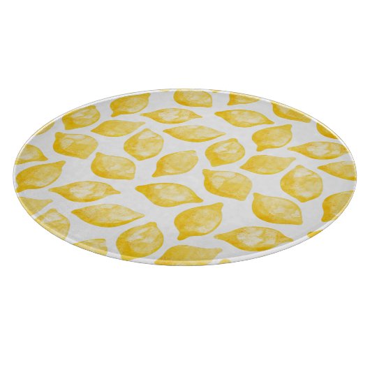 Waterverf Lemon Citrus Pattern Snijplank (Hoek)