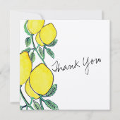 Waterverf Lemon Citrus Script Hartelijk dank Kaart (Voorkant)