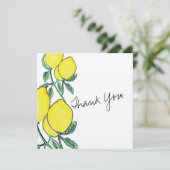 Waterverf Lemon Citrus Script Hartelijk dank Kaart (Staand voorkant)