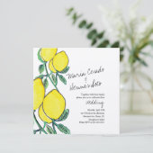 Waterverf Lemon Citrus Script Wedding Kraft Kaart (Staand voorkant)