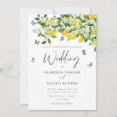 Waterverf Lemon Citrus Wedding Kaart (Voorkant)