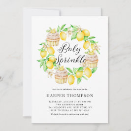Waterverf Lemon Cupcakes Wreath Baby Sprinkle Kaart