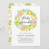 Waterverf Lemon Cupcakes Wreath Baby Sprinkle Kaart (Voorkant / Achterkant)