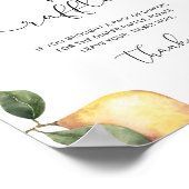 Waterverf Lemon diaper-verkeersbord Poster (Hoek)