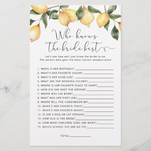 Waterverf lemon die het beste spel kent (Voorkant)