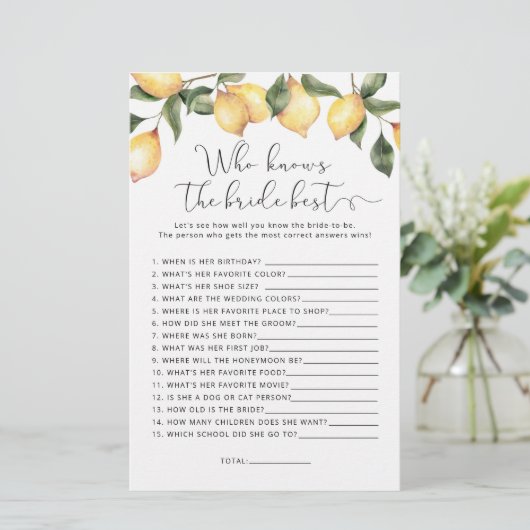 Waterverf lemon die het beste spel kent (Staand voorkant)