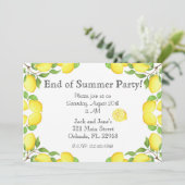 Waterverf Lemon einde zomerfeest Kaart (Staand voorkant)