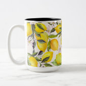 Waterverf Lemon Elegance Tweekleurige Koffiemok (Links)