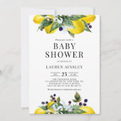 Waterverf Lemon en Blackberry Zomer Baby shower Kaart (Voorkant)