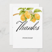 Waterverf Lemon en Blossoms Verjaardag Bedankt (Voorkant / Achterkant)