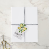 Waterverf Lemon en Blossoms Verjaardag Bedankt Cadeaulabel (Met Touw)