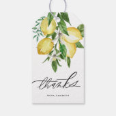 Waterverf Lemon en Blossoms Verjaardag Bedankt Cadeaulabel (Achterkant)