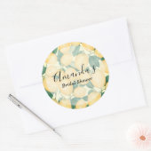 Waterverf Lemon en Greenery Shower Ronde Sticker (Envelop)