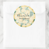Waterverf Lemon en Greenery Shower Ronde Sticker (Tas)