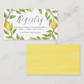 Waterverf Lemon en Greenery Wreath Registry Kaart Plaatskaartje (Voorkant / Achterkant)