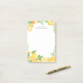 Waterverf Lemon Floral - Aangepast schrijfwerk Post-it® Notes (Op bureau)