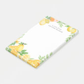 Waterverf Lemon Floral - Aangepast schrijfwerk Post-it® Notes (Schuin)