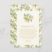 Waterverf Lemon Floral Bedankkaart (Voorkant / Achterkant)