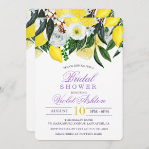 Waterverf Lemon Floral Bridal Shower Kaart