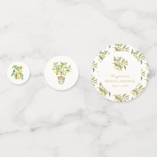 Waterverf Lemon Floral Confetti (Voorkanten)