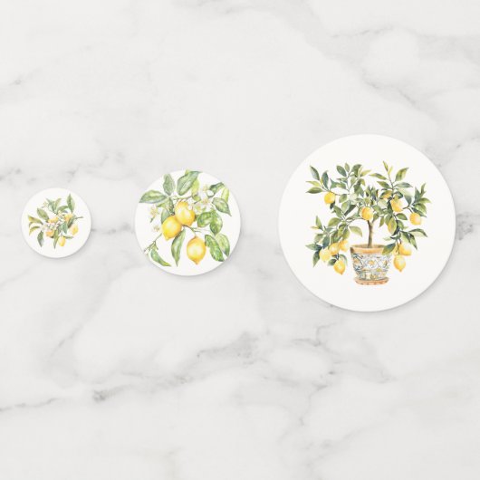 Waterverf Lemon Floral Confetti (Achterkanten)