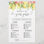 Waterverf Lemon Floral Wat zit er in je tas spel (Voorkant)