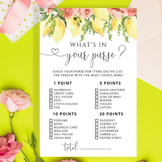 Waterverf Lemon Floral Wat zit er in je tas spel