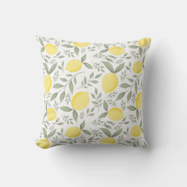 Waterverf Lemon Foliage Botanisch Patroon Kussen