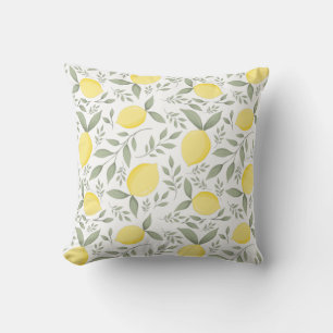 Waterverf Lemon Foliage Botanisch Patroon Kussen