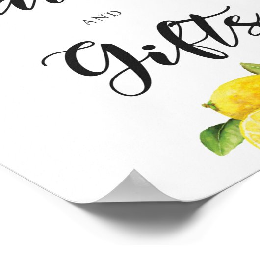 Waterverf Lemon Fruit Kaarten and Gifts Sign Poster (Hoek)