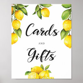 Waterverf Lemon Fruit Kaarten and Gifts Sign Poster
