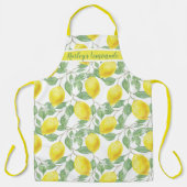 Waterverf Lemon Fruit Leaves Monogram Schort (Voorkant)