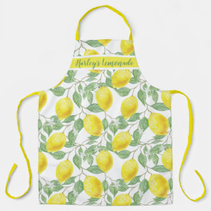 Waterverf Lemon Fruit Leaves Monogram Schort